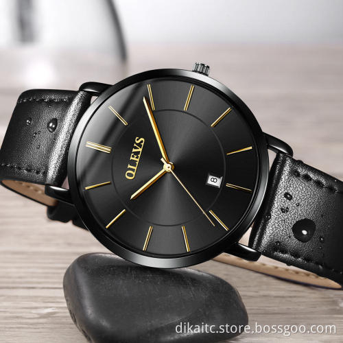 2021 Cheap OLEVS Men Quartz Luxury Minimalist Watches Week And Date Chronograph Sports Watch Leather Strap Men's Watch For Men